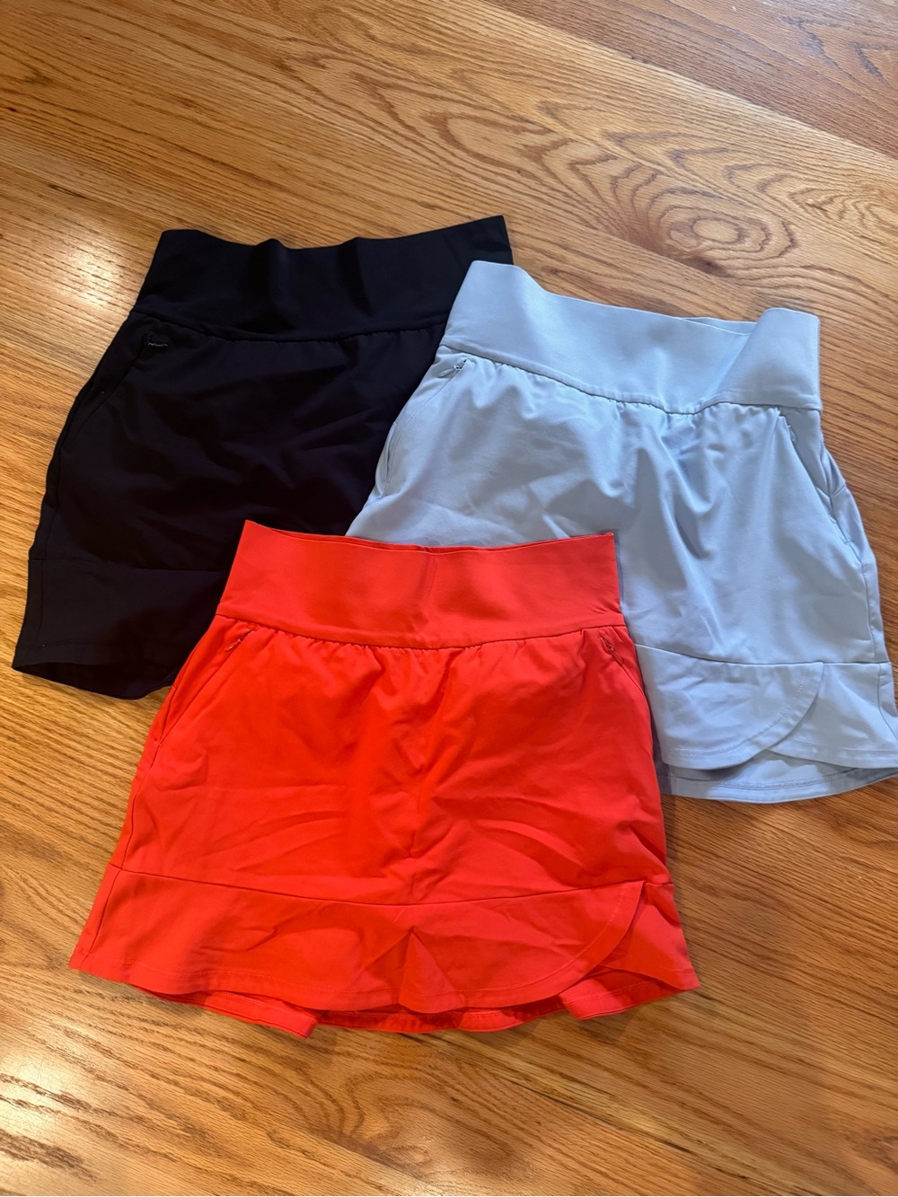 Ultimate365 Frilled Women's 16" Golf Skort - Red, Black & Light Blue